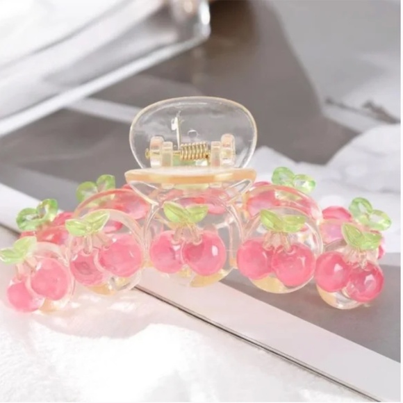 ❤️ FREE Cherry Fruit Hair Chic Glam Girly Modern Trendy Minimalist Hip Claw Clip - Picture 4 of 5
